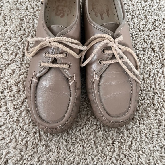 SAS Siesta Lace Up Moccasin Shoes Mocha Comfort Oxford Classic Office Size 4.5 M - Picture 13 of 16